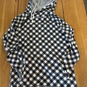 AMPERSAND AVE Black and White Checkered Hoodie